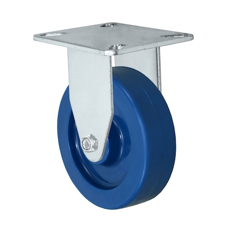 Casterhq 4" Solid Polyurethane Wheel, Rigid Caster, Plate Size: 3-1/8"x4-1/ 24CR414SPU83L-02